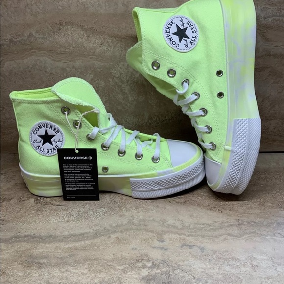 Converse Women's Chuck Taylor All Star Lift Hi Yellow  Platform Shoes - Picture 7 of 7